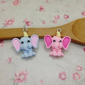 6/20 Stück Kunststoff Elefant Anhänger Charme, Harz Handarbeit Schmuck machen DIY finden Halskette Ohrring Dekoration Zubehör, ZP0356