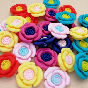 10/50 pieces plastic flower floral flat back cabochon charm , mix color resin flatback cab decoration jewelry bead pendant finding , ZP0061