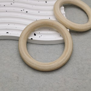 6/30 Pieces 7CM Width Natural Wood Round Ring Circle Hoop Charm , Unfinished Wooden Pendant Handmade Craft Jewelry DIY Finding , ZW0395