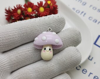 まっしゅるーむ 6/20 Pieces Plastic Mushroom Toadstool Pendant Charm Resin