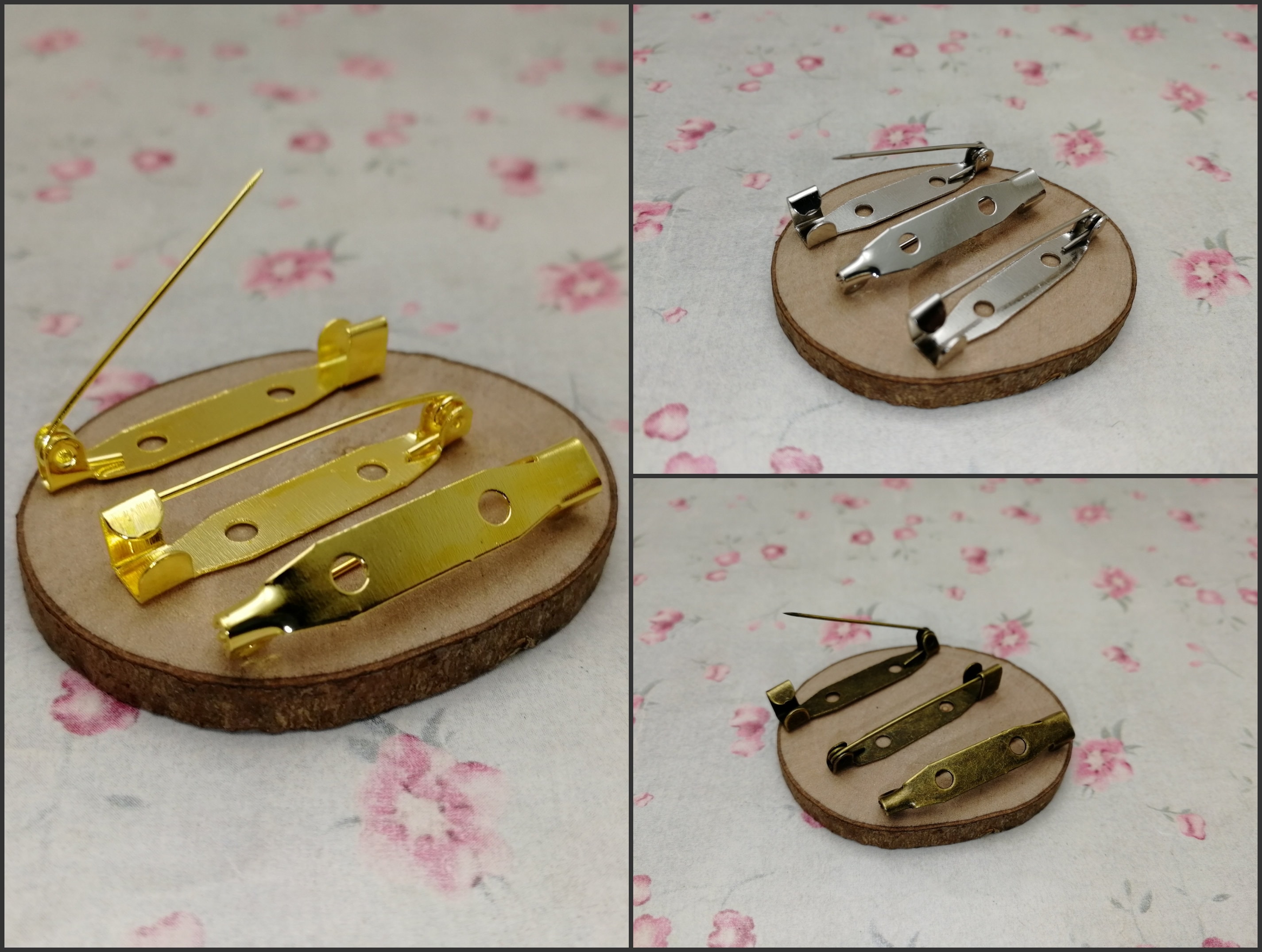 バッチ 20/100/500 Pieces 30mm Length Metal Brooch Pin Back Bar Jewelry