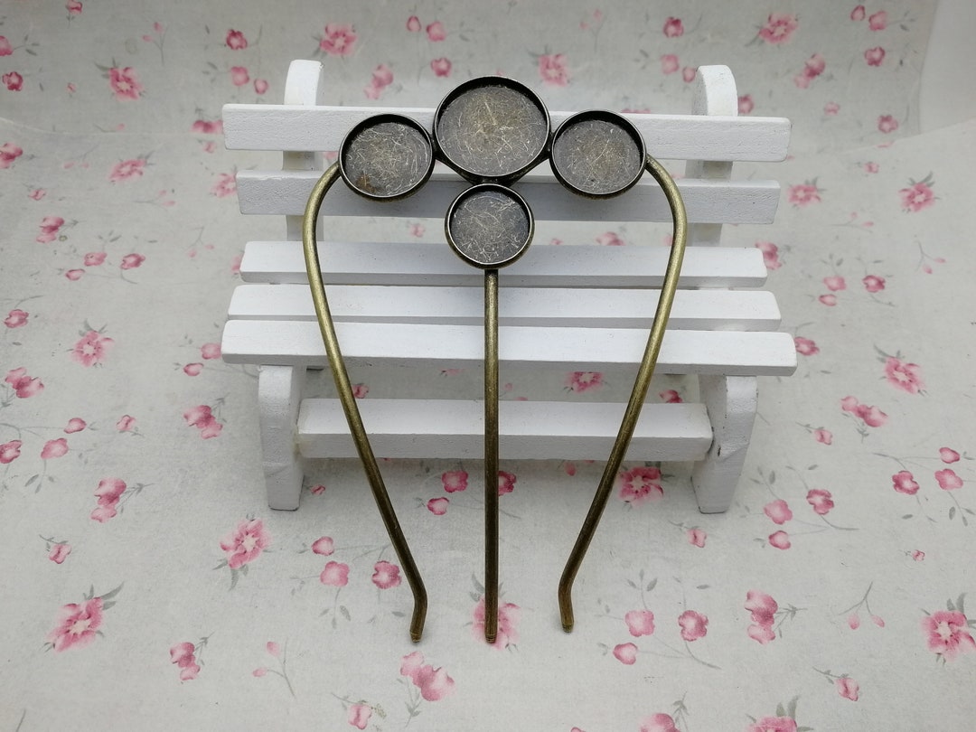 6/20 Pieces Metal Headband U Shape Hair Fork Pin With Pad 6/20 Pieces Metal Headband U Shape Hair Fork Pin With Pad