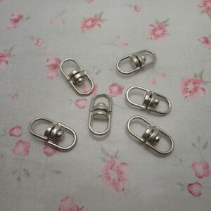 10/50 pieces dark silver color 19x8mm metal swivel key ring connector , rotatable connector key clasp jewelry finding keyring chain , ZF0017