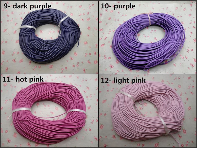 21 colors option ZN29 cowhide string thread necklace bracelet bag rope 92 meters 2mm diameter round genuine real leather lacing cord