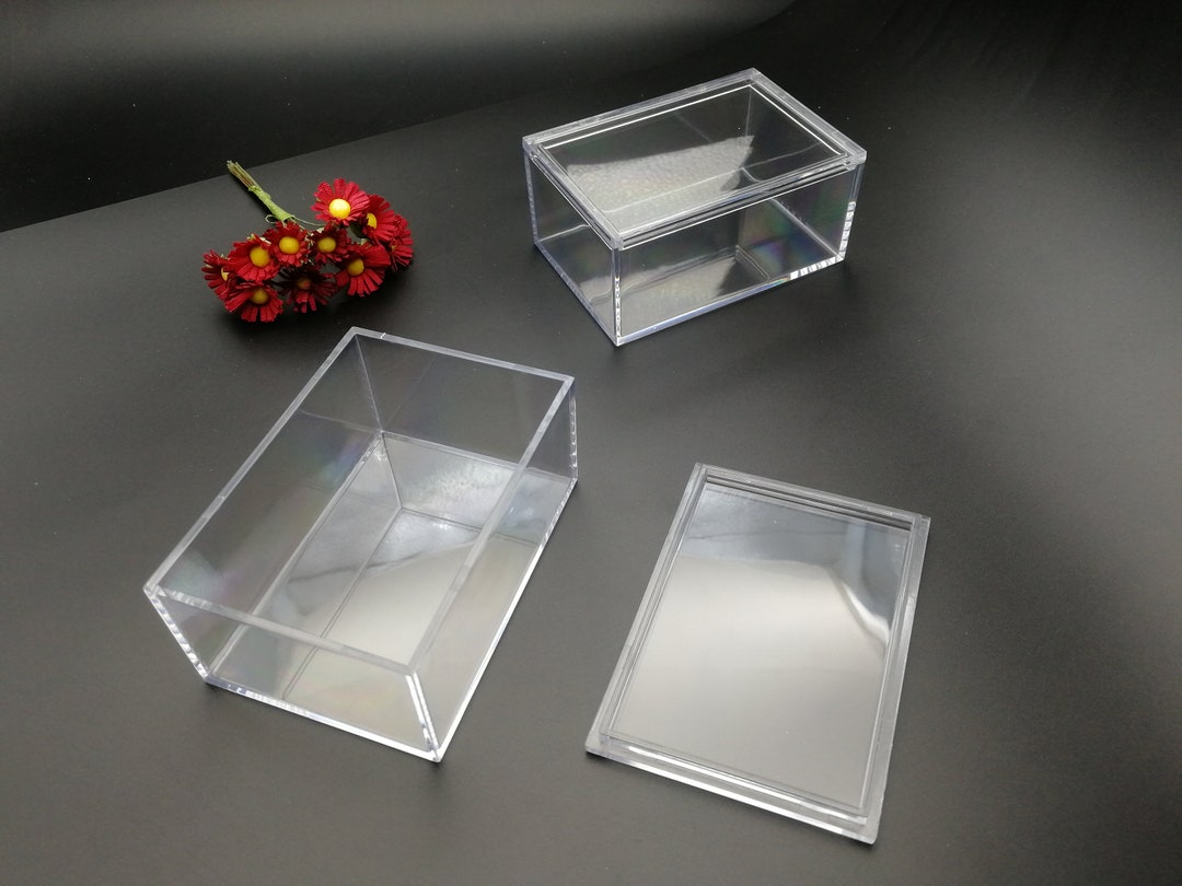 2 Pieces 86x60x40mm Rectangle Shape Clear PS Plastic Box , Jewelry Bead ...