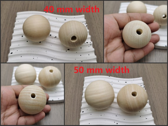 Natural Wood Bead 6/8/10/12/14/16/18/20/22/25/30/35/40/50 MM Round