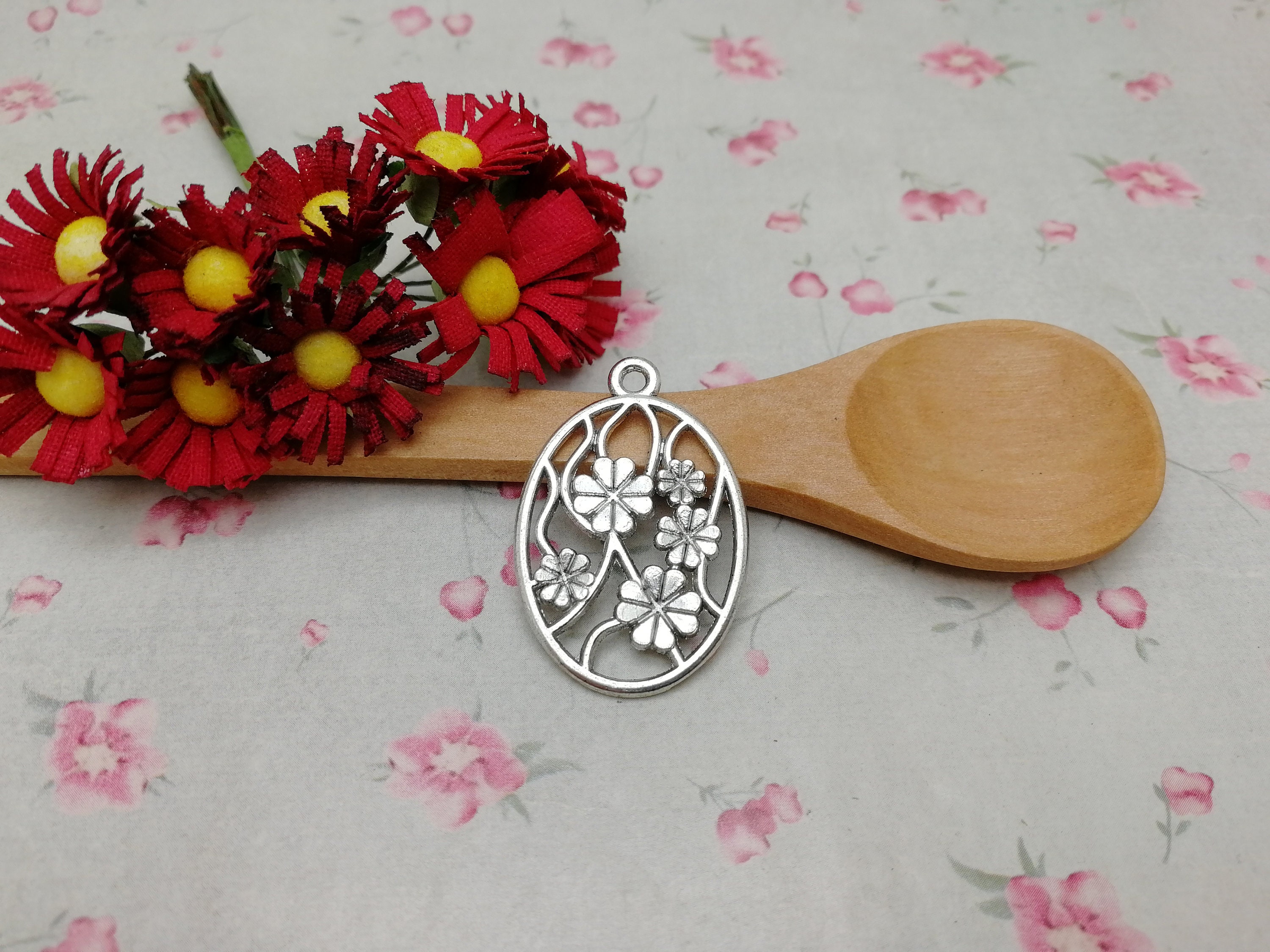 チャーム AYM 6/20 Pieces Metal Flower Floral Blossom Pendant Necklace