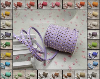 35 kleuren 20 yards lengte 5 mm breedte hoogwaardige bezaaid klinknagel plat kunstsuède leren koord fluwelen DIY armband ketting snaar draad ZN0031