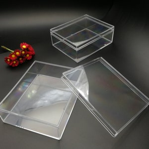 2 pieces 110x90x40mm rectangle shape clear PS plastic box , jewelry bead tool wedding party gift display storage acrylic resin box , ZB0120