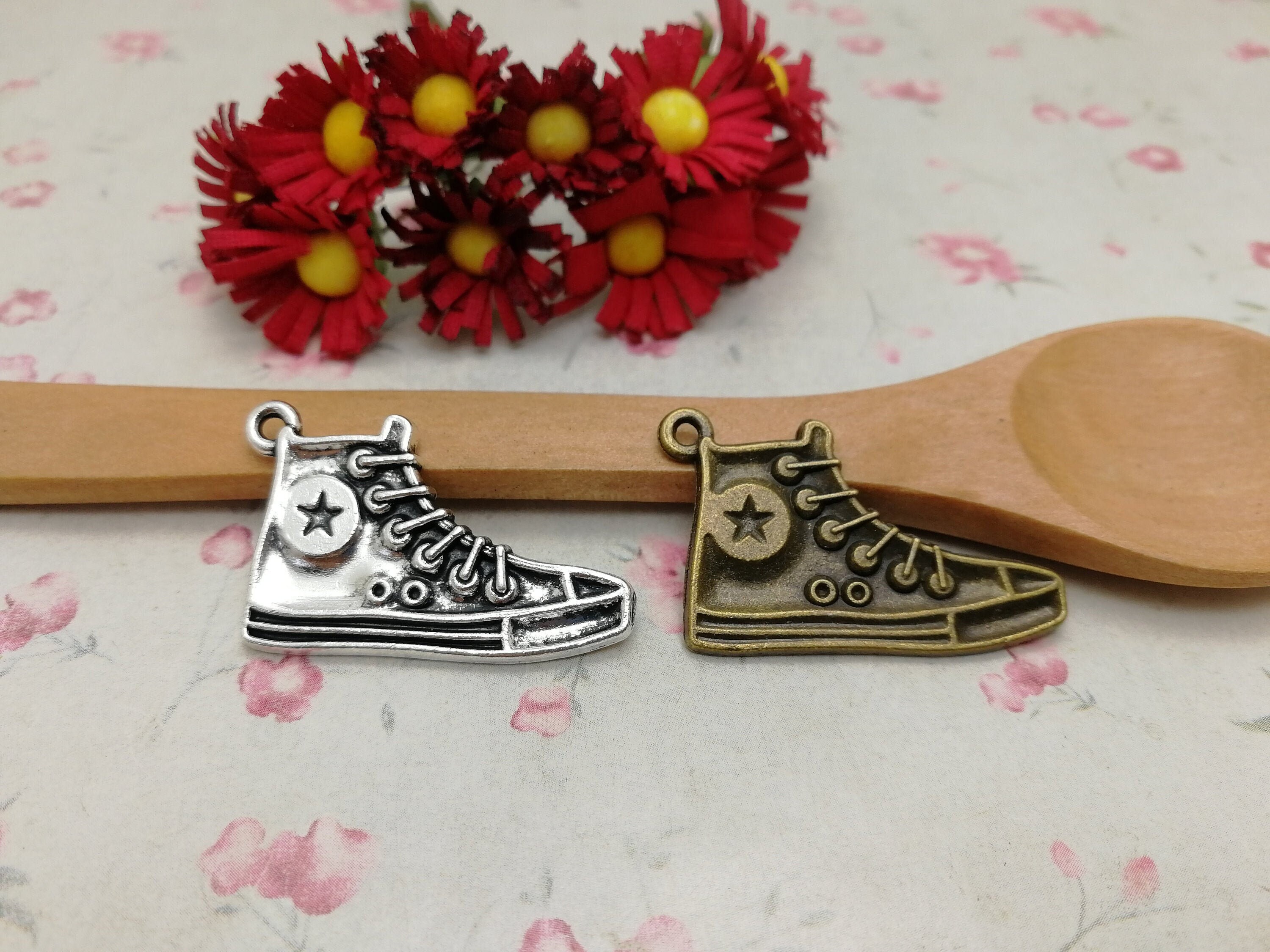 6/20 Pieces Metal Star High Canvas Shoes Pendant Necklace
