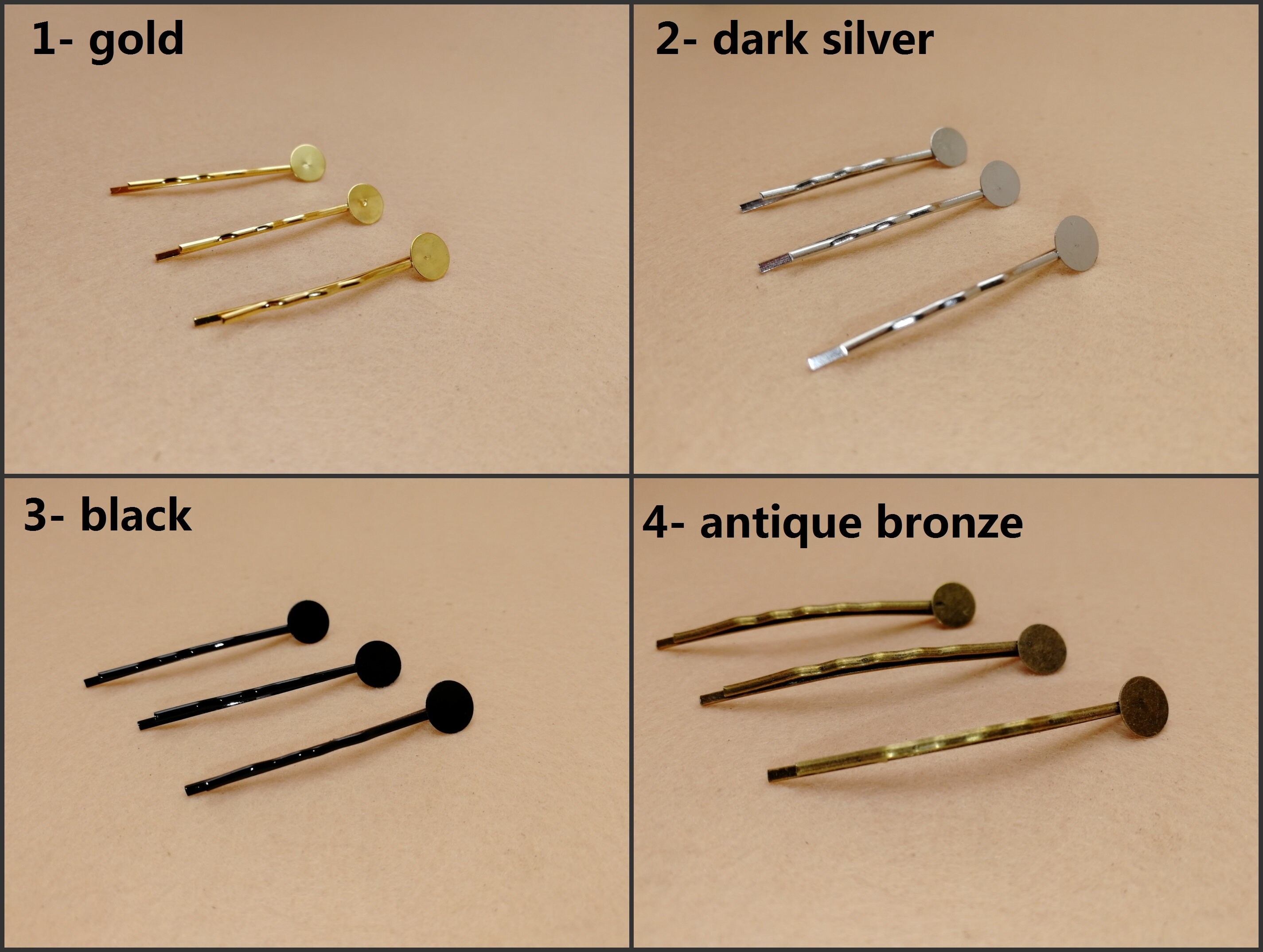 4 colors option 30pcs 45mm length metal bobby pin with 8mm Etsy