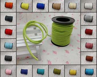 Cordón de cuero sintético suave y redondo, 1 rollo de 10 yardas y 3 mm de ancho, hecho a mano, para pulseras y collares de terciopelo, 23 colores, ZN0008