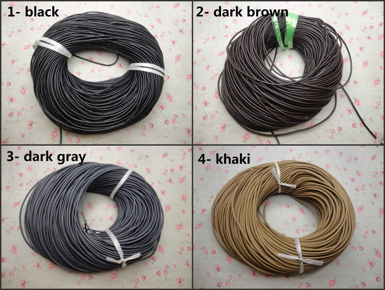 21 colors option ZN29 cowhide string thread necklace bracelet bag rope 92 meters 2mm diameter round genuine real leather lacing cord