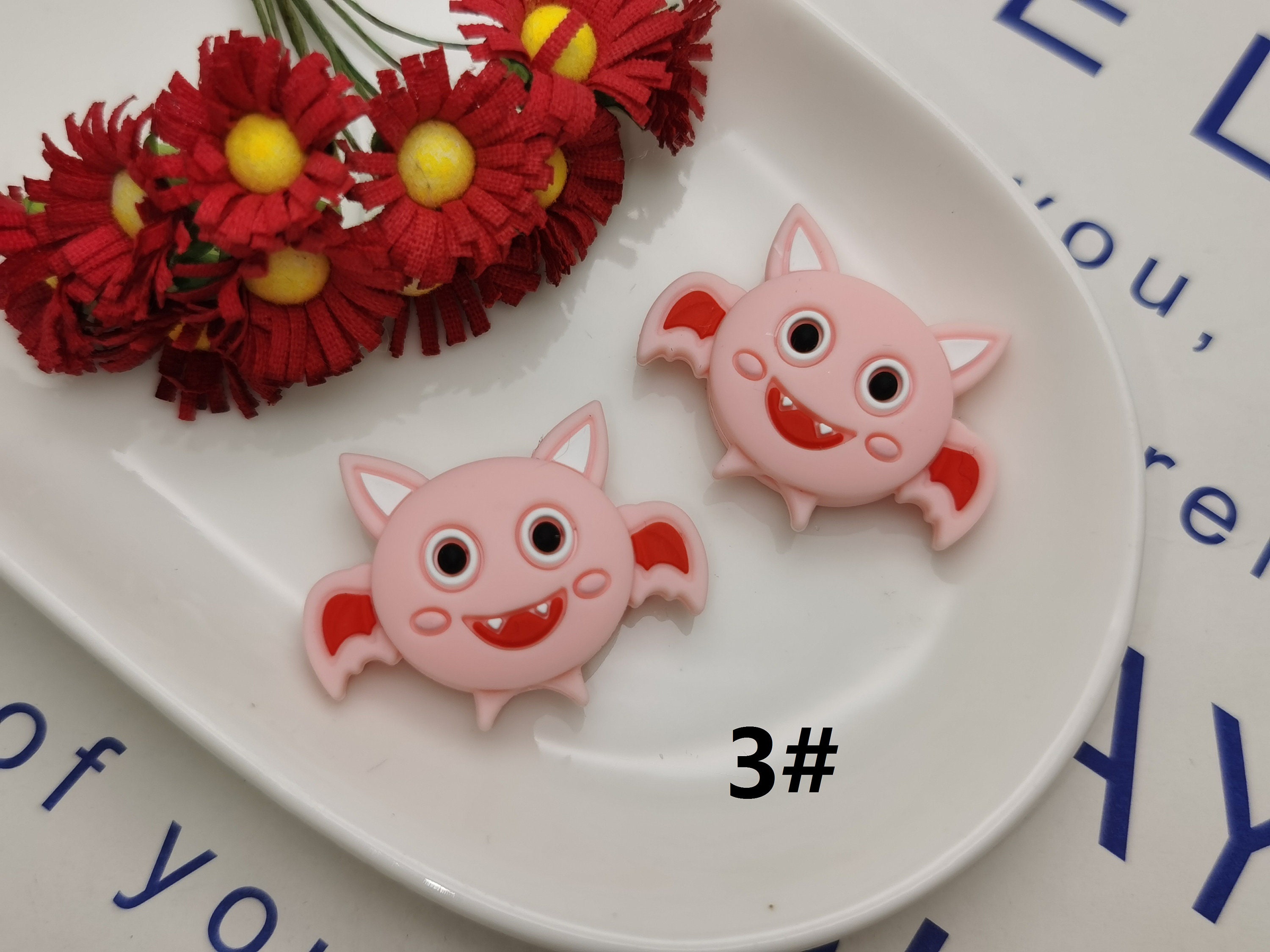 Focales D'Halloween Pour Stylo, Perles Fantômes 3D, Perles En