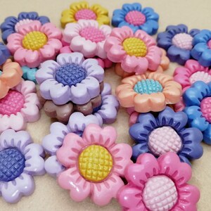 10/50 pieces plastic flower floral flat back cabochon charm , mix color resin flatback cab decoration jewelry bead pendant finding , ZP0063