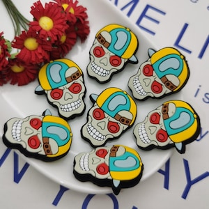 Silicone Bead Halloween Skull Skeleton Focal Bead for Pen Bracelet Necklace Keychain Lanyard , Silicone Bead Bulk DIY Charm Finding ZS0183