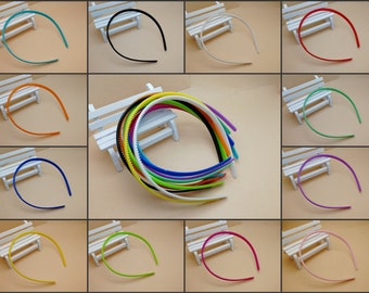 10/50 stycken 8 mm brett plastband, blankt, blandade färger, hårspänne, hårklämma, kam, tiara, smyckesaccessoar, hårband, ZH0002