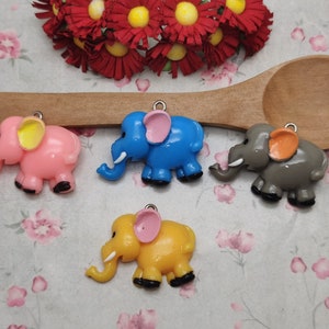6/20 Stück Kunststoff Elefant Anhänger Charme, Harz handgefertigt Handwerk Schmuck machen DIY finden Halskette Ohrring Dekoration Zubehör, ZP0600