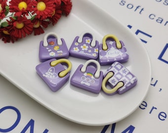 6/20 pieces plastic hand bag pendant charm , resin handmade craft jewelry making DIY finding necklace earring decoration accessory , ZP0942