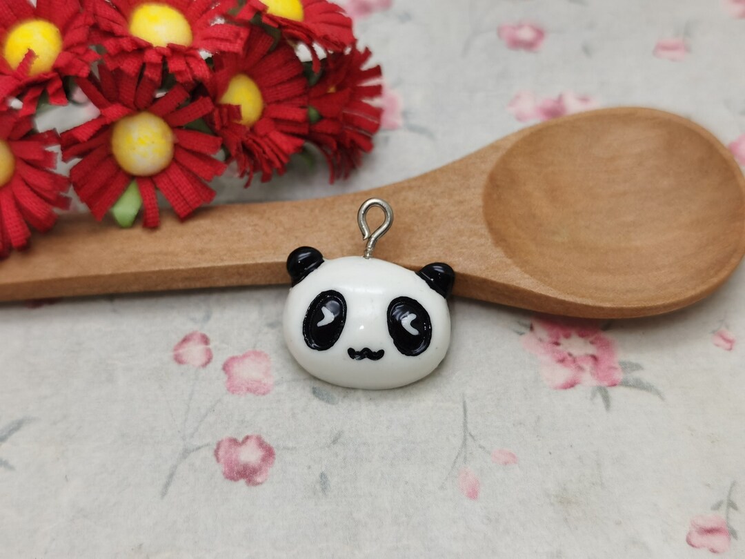 6/20 Pieces Plastic Panda Pendant Charm , Resin Handmade