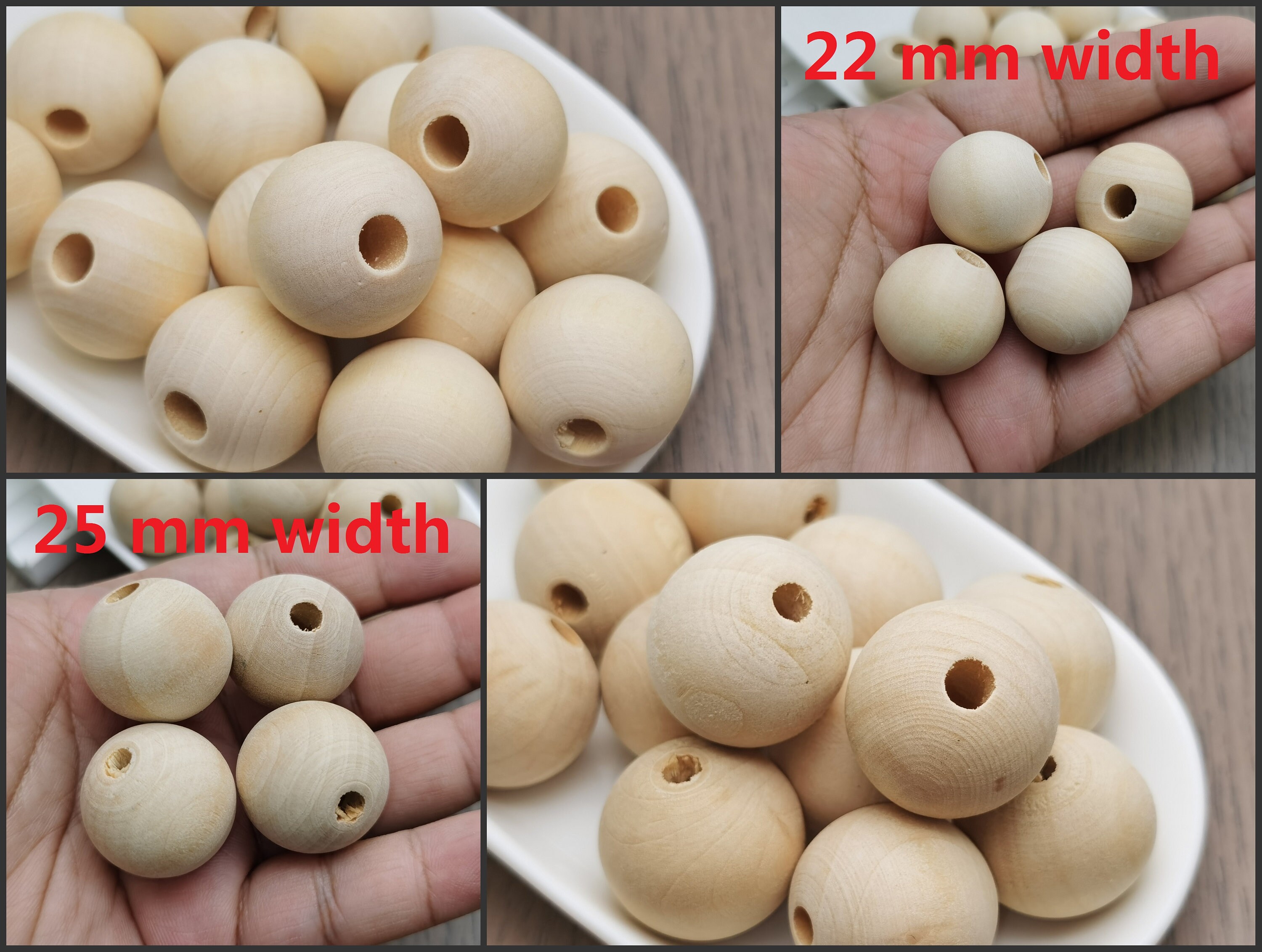Natural Wood Bead 6/8/10/12/14/16/18/20/22/25/30/35/40/50 MM Round