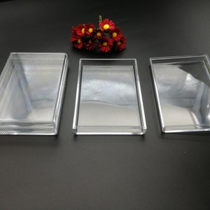 4 pieces 91x61x18mm rectangle shape clear PS plastic box , jewelry bead tool wedding party gift display storage acrylic resin box , ZB0108
