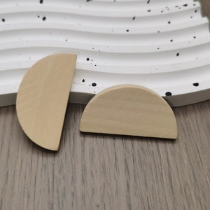 6/20/100 Stück Naturholz Perle, Halbkreis Halbkreis Scheibenform Unfertige hölzerne Anhänger Charme handgemachte Fertigkeit Schmuck DIY finden ZW0319