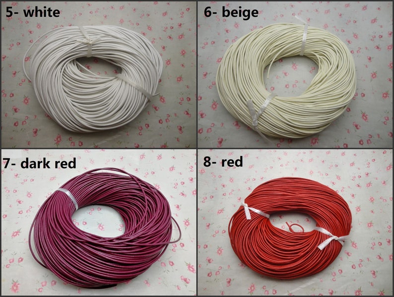 21 colors option ZN29 cowhide string thread necklace bracelet bag rope 92 meters 2mm diameter round genuine real leather lacing cord