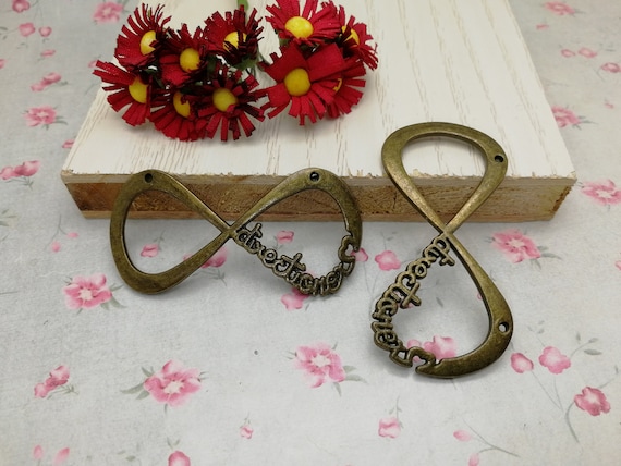 6/20 Pcs Metal Infinity Eight Connector Pendant Necklace Earring