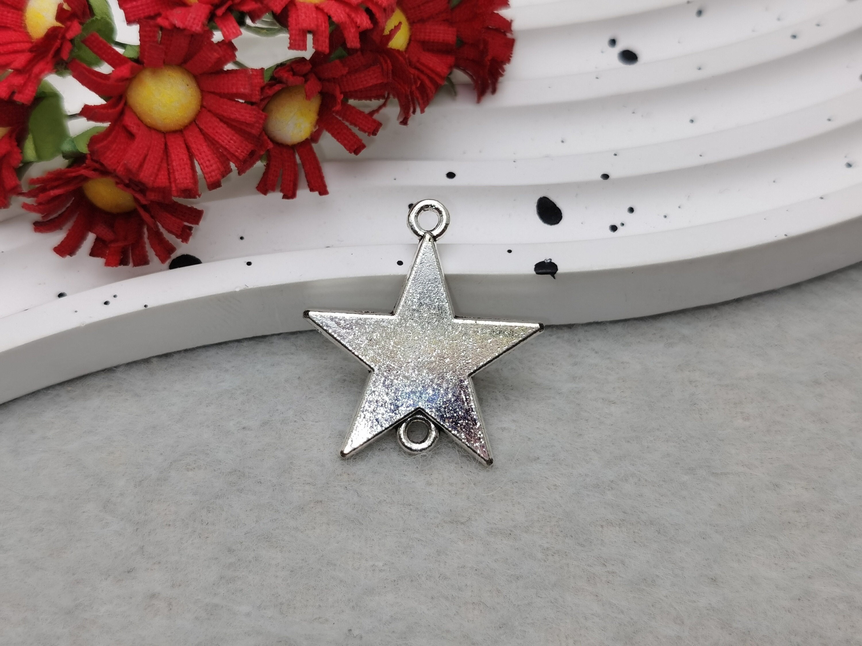6/20 Pcs Metal Pentagram Star Connector Pendant Necklace Earring