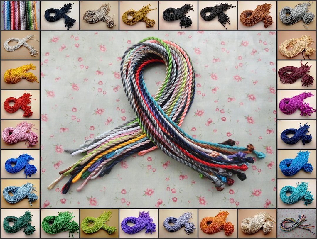 【Numbering】関税/送料込み Ribbon Drawstring Necklace 30 Pieces Handmade Twist Silk Satin Necklace String Cord