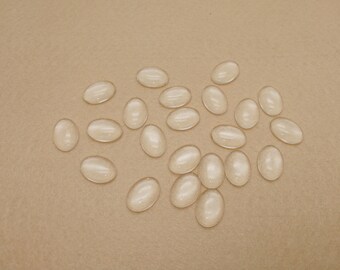 14 x 10 mm Breite ovale klare Glas Cabochon Charme, flache Rückseite glatte Kanten Kuppeln transparent Cameo Abdeckung Cabochon Schmuck Anhänger finden ZG0014