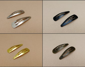 10/100 pieces 50 mm length metal snap hair clip , head clip accessory pin jewelry finding , gold silver black antique bronze color , ZH0110