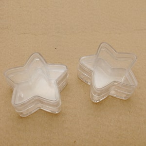 6/20 pieces 38x38x17mm pentagram star shape clear PS plastic box , jewelry bead tool wedding party gift display storage acrylic resin ZB0046