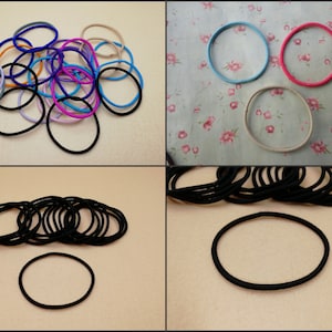 20/100 pieces 3 mm width elastic ponytail holders hair accessories , wholesales stretch hair ties cord headband black mix color , ZH0044