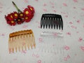 6/20/50 pcs 9 teeth plastic hair comb headband blank , resin hair head band barrette clip hairband accessory black brown clear color ZH0041