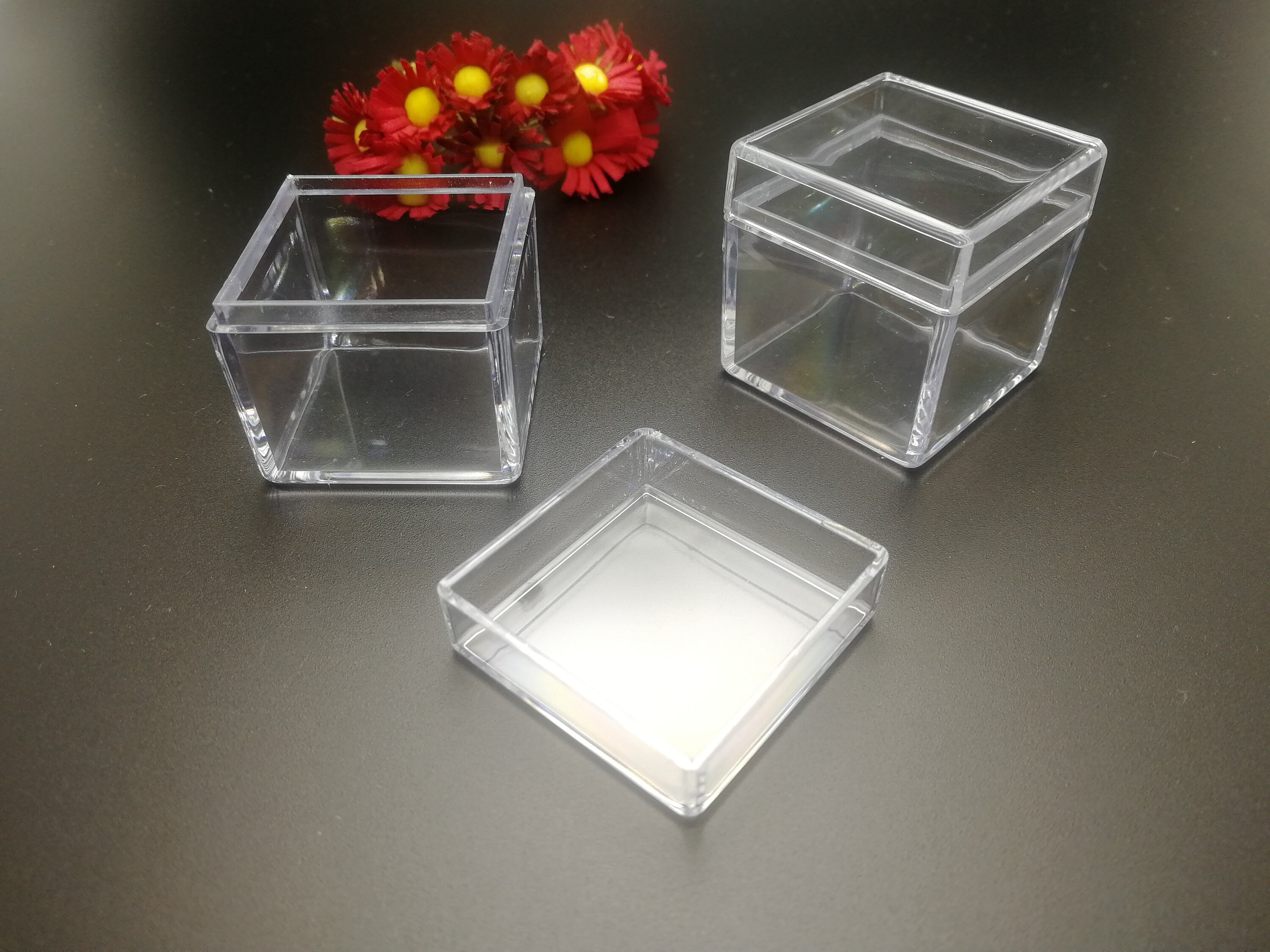 12pcs 35x35x35mm square shape clear plastic acrylic resin box Etsy