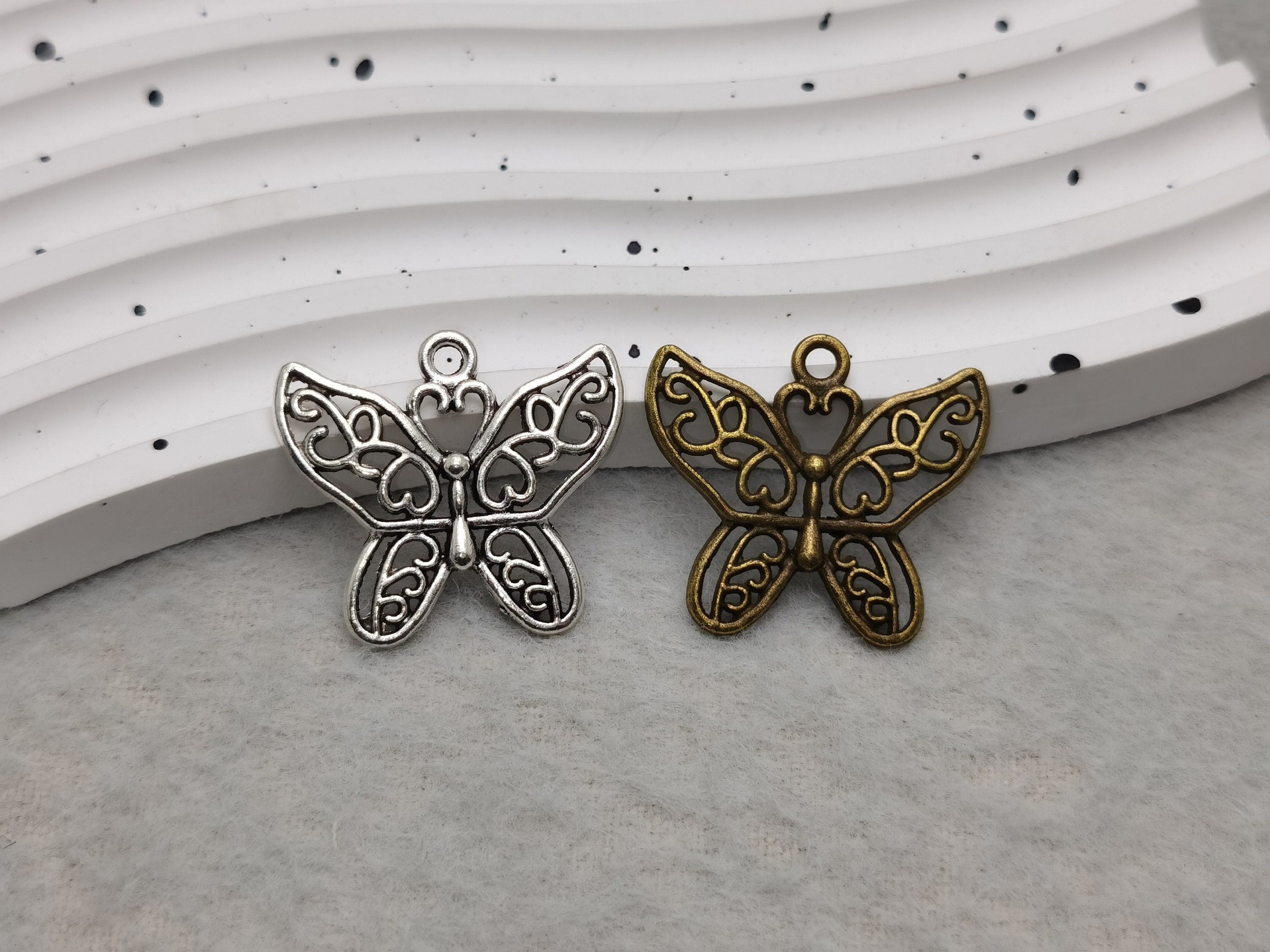 6/20 Pieces Metal Butterfly Insect Pendant Necklace Earring