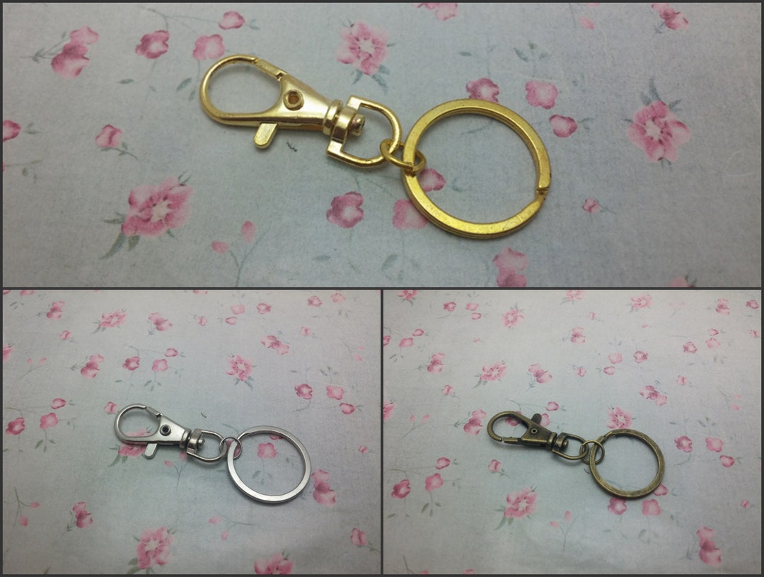 6/50 Pieces Key Swivel Clasp Snap Split Ring Lobster Claw Trigger Clasp ...