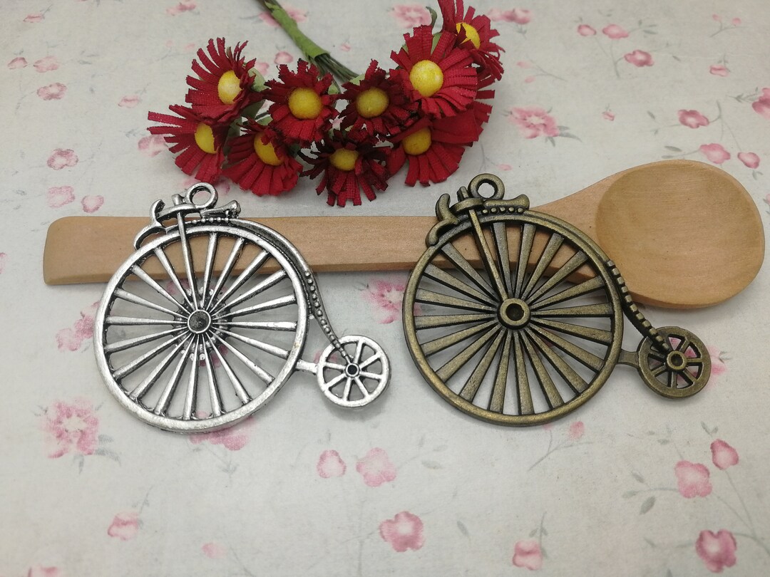 6/20 Pieces Metal Retro Bicycle Bike Pendant Necklace Earring