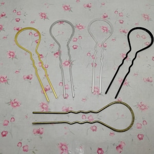 gold and dark silver colors option 50pcs 102x30mm metal U shape hair fork pin hairpin hair stick pick band headband clip accessory ZH50