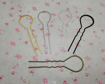 6/20/50 pièces en métal en forme de U, fourchette à cheveux, clip, bandeau vierge, épingle à cheveux, bâton de tête, accessoire de mariage, bijoux, recherche ZH0050