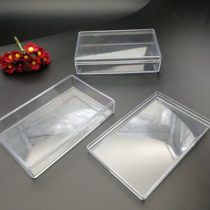 4 Pieces 110x70x25mm Rectangle Shape Clear PS Plastic Box , Jewelry ...