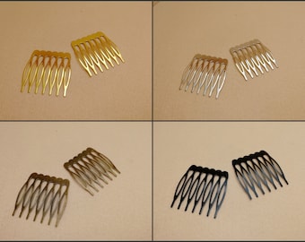 6/20/50 pieces 7 teeth metal flat hair comb headband blank , hair head band barrette clip accessory hairband wedding jewelry finding ZH0028