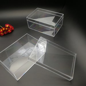 2 pieces 125x85x55mm rectangle shape clear PS plastic box , jewelry bead tool wedding party gift display storage acrylic resin box , ZB0126
