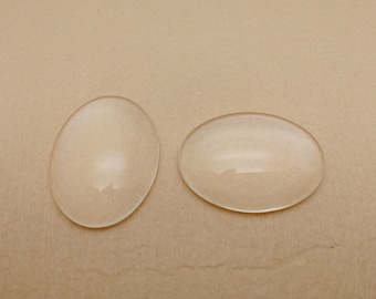 40 x 30 mm Breite ovale klare Glas Cabochon Charme, flache Rückseite glatte Kanten Kuppeln transparent Cameo Abdeckung Cabochon Schmuck Anhänger finden ZG0006