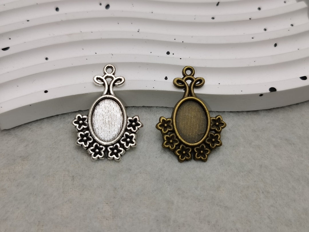 日生 走れメロスキ-ホルダーメダル 6/20 Pcs 14x10 MM Oval Match Metal Cameo Cabochon Base
