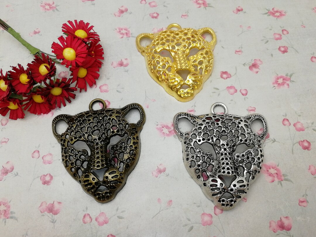 6/20 Pieces Metal Leopard Panther Pendant Necklace Earring
