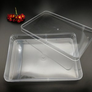 2 pieces 183x120x26mm rectangle shape clear PS plastic box , jewelry bead tool wedding party gift display storage acrylic resin box , ZB0063
