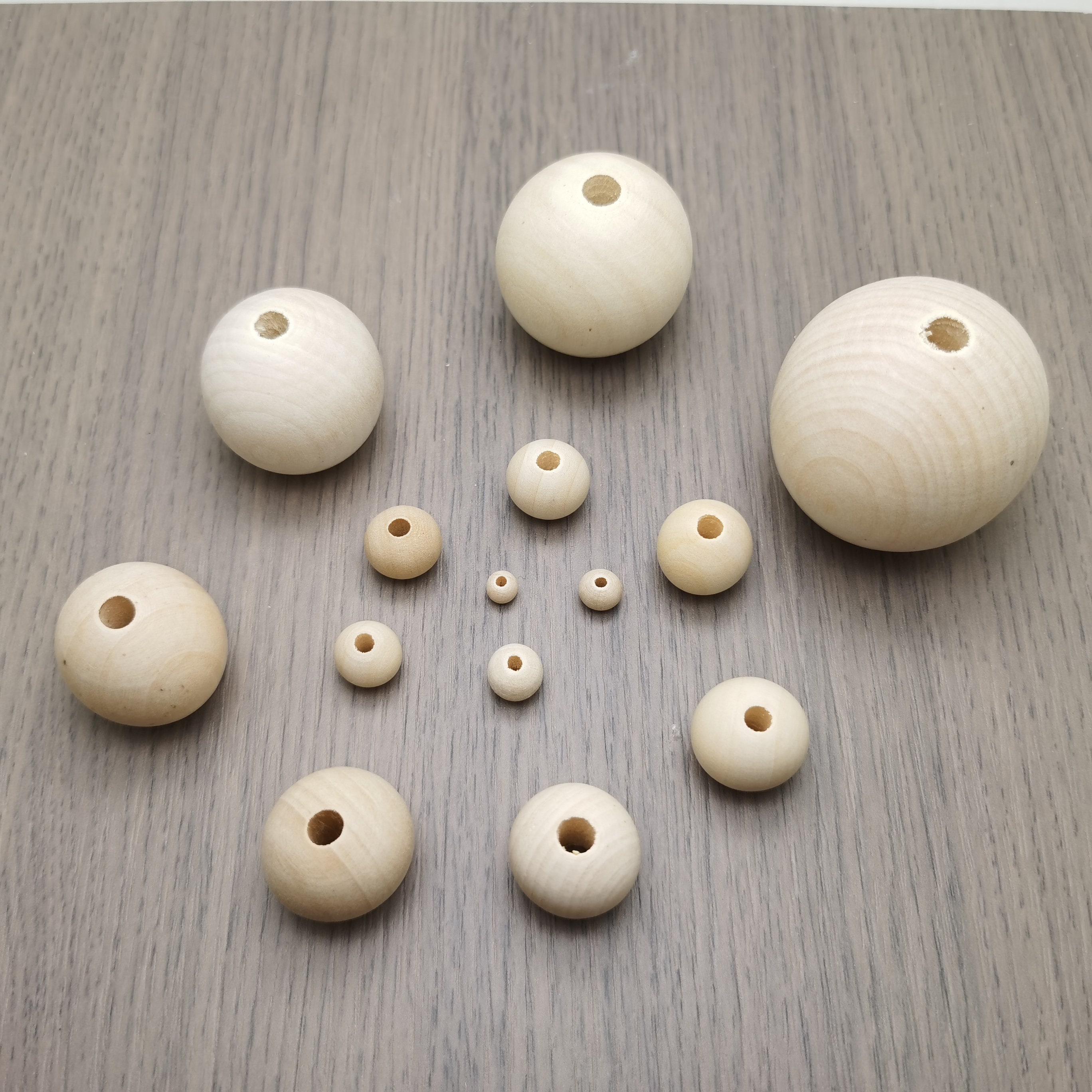 Natural Wood Bead 6/8/10/12/14/16/18/20/22/25/30/35/40/50 MM Round